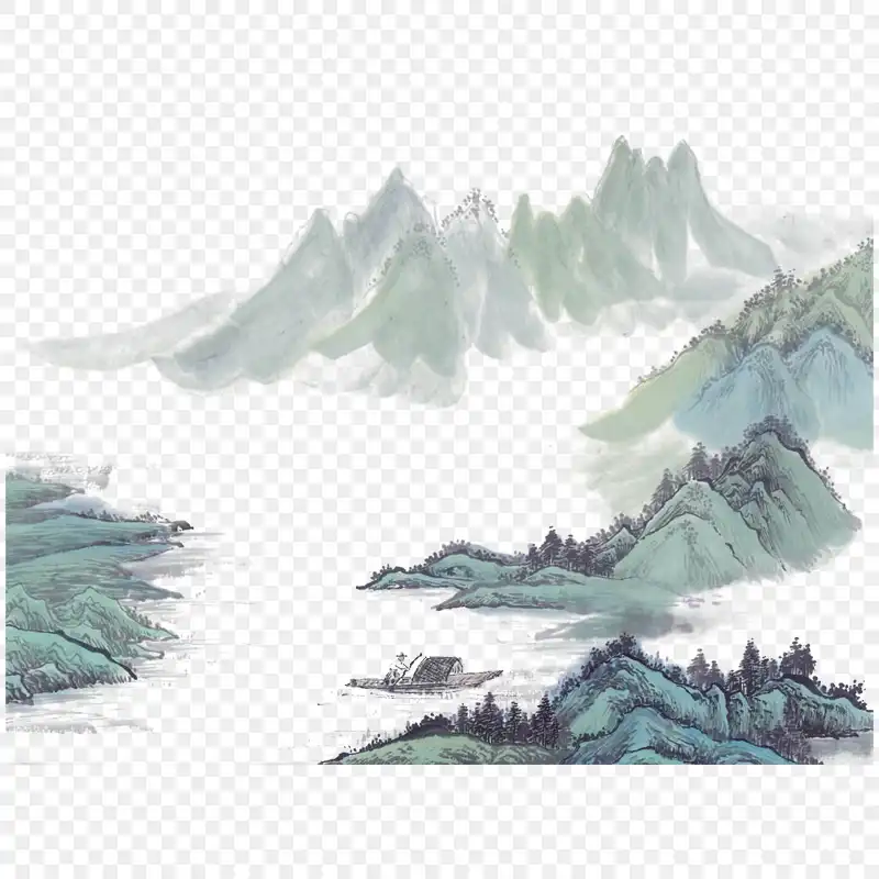 古风水墨山水画