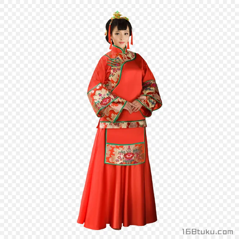 秀禾服新娘红衣美女古装美女汉服美女中国式婚纱