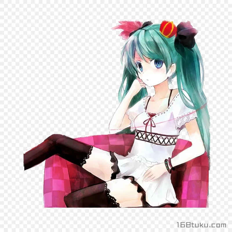 二次元手绘初音未来女生